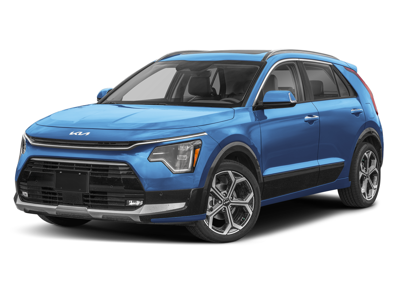 2025 Kia Niro SX Touring in Mineral Blue — front three-quarter view